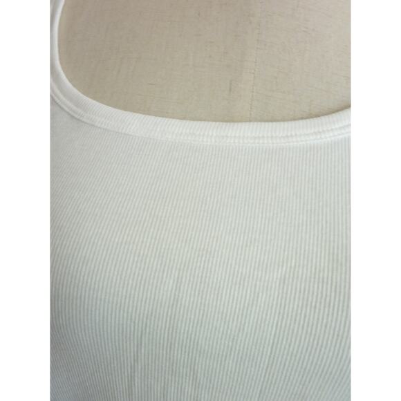 NWT Everlane White Pima Micro Rib Scoop Neck Top Shirt Short Sleeve XL - Picture 5 of 7